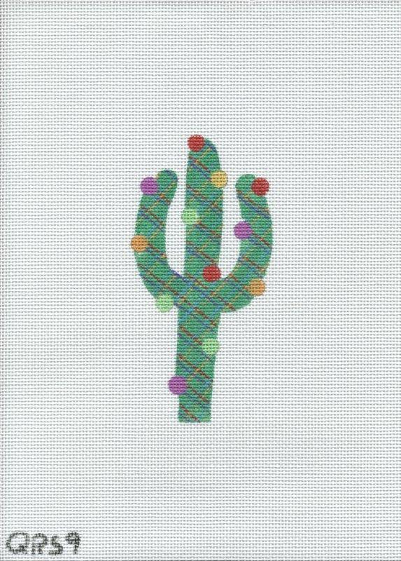 Green Cactus with stripes and balls-QRS 4