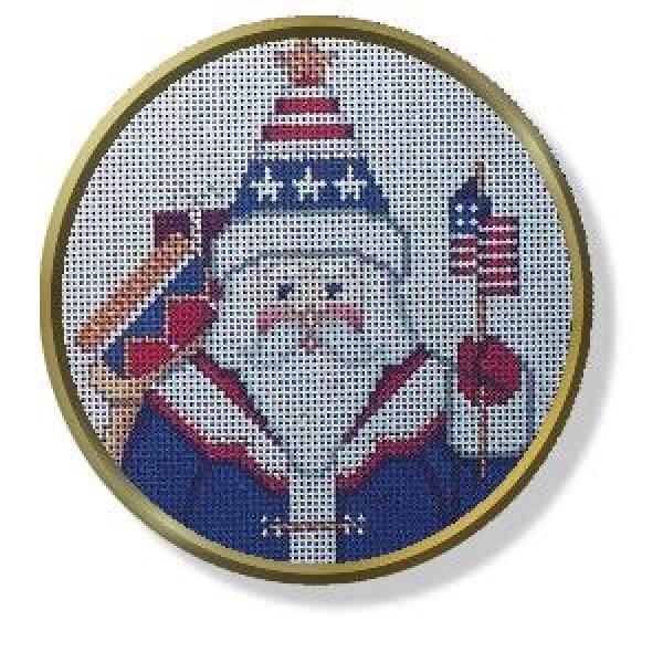 Patriotic Santa - Round Head Only-CD404A